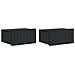 Mobiletto da notte a muro 2 pcs Nero 49 x 34,5 x 24 cm - Foto miniatura 1