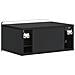 Mobiletto da notte a muro 2 pcs Nero 49 x 34,5 x 24 cm - Foto miniatura 7