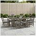 Set da pranzo per esterni 9 pz Grigio polyrattan - Foto miniatura 3