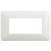 1 Placca Muro 4 Posti Moduli Bianco Lucido Compatibile Tipo Bticino Matix - Foto miniatura 1