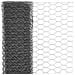 Rete D'acciaio Rivestimento Pvc 25x0,5m Trama Esagonale Grigio - Foto miniatura 3