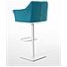 Sgabello Alto Bar Damaso I Sgabello Design Cucina Trapuntato in Tessuto con Braccioli E Schienale Imbottiti l Sedia Sgabello Bar Pub con Poggiapiedi Turchese Bianco - Foto miniatura 4