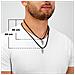 Collana da Uomo in Pelle Premium, ""Arrow"", 60cm, Argento - Foto miniatura 3