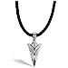 Collana da Uomo in Pelle Premium, ""Arrow"", 60cm, Argento - Foto miniatura 1