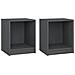 Comodini 2 Pz Grigi 35,5x33,5x41,5 Cm In Legno Massello Di Pino - Foto miniatura 2