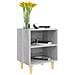 Comodini Gambe In Legno Massello 2 Pz Grigio Sonoma 40x30x50 Cm - Foto miniatura 3