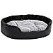 Lettino Per Cani Nero E Grigio 90x79x20 Cm Peluche E Similpelle - Foto miniatura 1