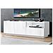 Mobile Porta Tv Nino, Credenza Bassa Da Soggiorno A 2 Ante, Base Porta Tv, 100% Made In Italy, Cm 150x43h46, Bianco Lucido - Foto miniatura 1