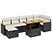 Set Divani da Giardino con Cuscini 8 pz Nero in Polyrattan - Foto miniatura 1