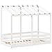 Letto Per Bambini Con Tetto Bianco 70x140cm Legno Massello Pino - Foto miniatura 3
