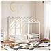 Letto Per Bambini Con Tetto Bianco 70x140cm Legno Massello Pino - Foto miniatura 1