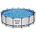 Piscina Fuori Terra - In Giro - 488x122 Cm - Grigio - Include Accessori Coordinati Cb34 - Foto miniatura 5