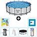 Piscina Fuori Terra - In Giro - 488x122 Cm - Grigio - Include Accessori Coordinati Cb34 - Foto miniatura 1
