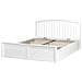 Letto Contenitore Legno Di Pino Clarbec 160 X 200 Cm Bianco - Foto miniatura 3
