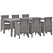Set da pranzo da giardino da 7 pezzi con cuscini Grigio Chiaro Polyrattan - Foto miniatura 1