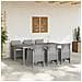Set da pranzo da giardino da 7 pezzi con cuscini Grigio Chiaro Polyrattan - Foto miniatura 3