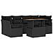 Set Divani Giardino 7 Pezzi con Cuscini in Rattan Poliestere Nero , Divano Giardino 2 Posti con Contenitore e Cuscini in Rattan Poliestere Nero - Foto miniatura 1