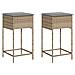 Sgabelli da Bar con Cuscini 2 pz Beige in Polyrattan - Foto miniatura 1