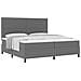 Letto a Rete con Materasso Grigio Chiaro 200x200 cm Tessuto di Corduroy - Foto miniatura 1
