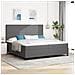 Letto a Rete con Materasso Grigio Chiaro 200x200 cm Tessuto di Corduroy - Foto miniatura 2