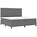 Letto a Rete con Materasso Grigio Chiaro 200x200 cm Tessuto di Corduroy - Foto miniatura 3