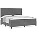 Letto a Rete con Materasso Grigio Chiaro 200x200 cm Tessuto di Corduroy - Foto miniatura 4