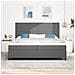 Letto a Rete con Materasso Grigio Chiaro 200x200 cm Tessuto di Corduroy - Foto miniatura 5