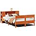 Letto Libreria senza Materasso Marrone Cera 135x190 cm in Pino - Foto miniatura 1