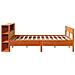 Letto Libreria senza Materasso Marrone Cera 135x190 cm in Pino - Foto miniatura 5