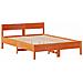 Letto Libreria senza Materasso Marrone Cera 135x190 cm in Pino - Foto miniatura 8