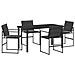 Set da Pranzo per Giardino 5 pcs Nero 140 x 70 x 73 cm - Foto miniatura 1
