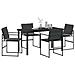 Set da Pranzo per Giardino 5 pcs Nero 140 x 70 x 73 cm - Foto miniatura 3