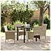 Set da Pranzo per Giardino con cuscino 5 pcs Beige Poly Rattan - Foto miniatura 2