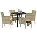 Set da Pranzo per Giardino con cuscino 5 pcs Beige Poly Rattan - Foto miniatura 3