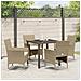 Set da Pranzo per Giardino con cuscino 5 pcs Beige Poly Rattan - Foto miniatura 4