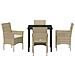 Set da Pranzo per Giardino con cuscino 5 pcs Beige Poly Rattan - Foto miniatura 7