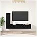 Mobile TV da Parete 4 pcs Rovere nero Legno multistrato - Foto miniatura 2