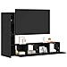 Mobile TV da Parete 4 pcs Rovere nero Legno multistrato - Foto miniatura 3