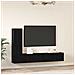 Mobile TV da Parete 4 pcs Rovere nero Legno multistrato - Foto miniatura 4