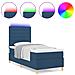 Letto a molle con materasso Blu 100 x 200 cm Tessuto - Foto miniatura 4