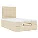 Struttura Letto Pouf con Materasso Crema 120x200 cm in Tessuto - Foto miniatura 6