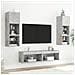 Mobili TV a Muro con LED 6pz Grigio Cemento Legno Multistrato - Foto miniatura 3