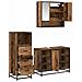 Set di mobili per il bagno con cassetto 3 pcs Legno vecchio - Foto miniatura 5