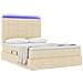 Letto con contenitore e LED Crema 140 x 200 cm Poliestere - Foto miniatura 3