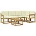 Set di divani da esterno con cuscino 6 pcs Bianco e Crema - Foto miniatura 1