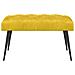 Panchina con bottoni imbottiti Giallo 80 x 40 x 46 cm Velluto - Foto miniatura 4