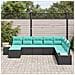 Set Divano da Giardino 8 pz Nero polyrattan - Foto miniatura 3
