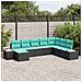 Set Divano da Giardino 8 pz Nero polyrattan - Foto miniatura 9
