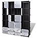 Armadietto Modulare 18 Scomparti Nero e Bianco 37x146x180,5 cm - Foto miniatura 2