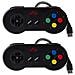 Gaming Gp100 - Coppia Di Gamepad Controller Usb Con Design Snes (super Nintendo) [ nero] - Foto miniatura 1